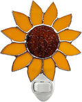 CHEZBABY Stained Glass Night Light Plug into Wall Lamp Decorative Accent Nightlight for Hallway Bedroom Bathroom Kitchen Home Décor(Sunflower)