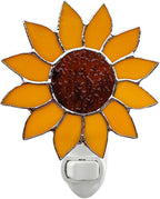 CHEZBABY Stained Glass Night Light Plug into Wall Lamp Decorative Accent Nightlight for Hallway Bedroom Bathroom Kitchen Home Décor(Sunflower)
