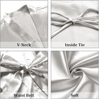 Women's Short Satin Robes Silky Bathrobe Bridesmaid Sleepwear for Wedding Party Getting Ready Solid Color