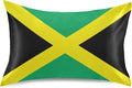 Satin Pillowcase for Hair and Skin, Jamaica Flag Silk Pillowcase Soft and Cozy Body Pillow Covers, Queen Size Satin Pillow Cases with Envelope Closure(20x30 Inch), 1PC