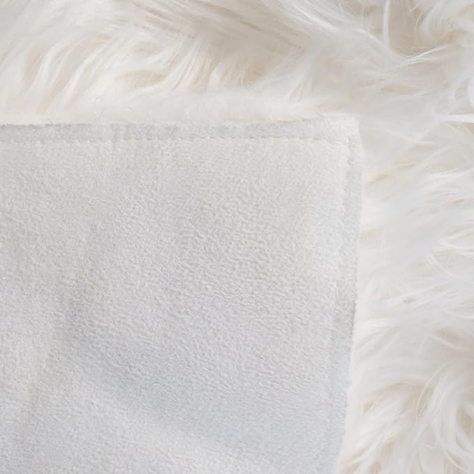 SAFAVIEH Faux Sheep Skin Collection 6' x 9' Ivory FSS115A Silken Glam 2.35-inch Thick Area Rug