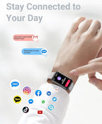 Amzhero Health Fitness Tracker with 24/7 Heart Rate, Blood Oxygen, Blood Pressure, Sleep Tracker, 5ATM Waterproof Activity Trackers with Step Tracker, Pedometer (S & L Bands Included)