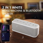 OnLyee White Noise Sound Machine with Bluetooth Speaker, 15 Soothing Sounds for Sleep, Baby & Office Privacy, 3000mAh Rechargeable, Auto-Off Timer, 8-Level Volume (White)