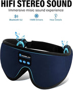 Sleep Mask with Bluetooth Headphones, 3D Sleep Mask Wireless Music Eye Mask for Sleeping Side/Back Sleepers Sleep Headphones Gift (Azure)