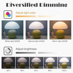 Cute Small Mushroom Lamp, PE Lampshade, Ceramic Base, Adjustable Light Color and Brightness with Power-Off Memory, Safe USB Powered, LED Mushroom Light for Bedroom Living Room (Yellow)