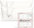 Kitsch Satin Pillowcase with Zipper for Hair & Skin - Softer Than Silk Pillow Cases, Smooth Cooling Satin Pillow Case, Wrinkle-Free, Machine Washable - King Size Satin Pillow Case (19x36), Ivory 2pcs
