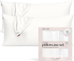 Kitsch Satin Pillowcase with Zipper for Hair & Skin - Softer Than Silk Pillow Cases, Smooth Cooling Satin Pillow Case, Wrinkle-Free, Machine Washable - King Size Satin Pillow Case (19x36), Ivory 2pcs