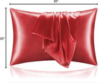 BEDELITE Satin Pillowcase for Hair and Skin, Super Soft and Cooling Similar to Silk Pillow Cases 2 Pack with Envelope Closure, Gift for Women Men(20"x30" Queen Size, Baked Apple)