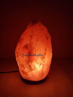 Himalayan Salt Lamp with Dimmer Switch - Natural Crystal Rock Night Light for Home Decor - Hand Carved Salt Lamp with Wooden Base - Soothing Amber Glow Night Light & Gifts