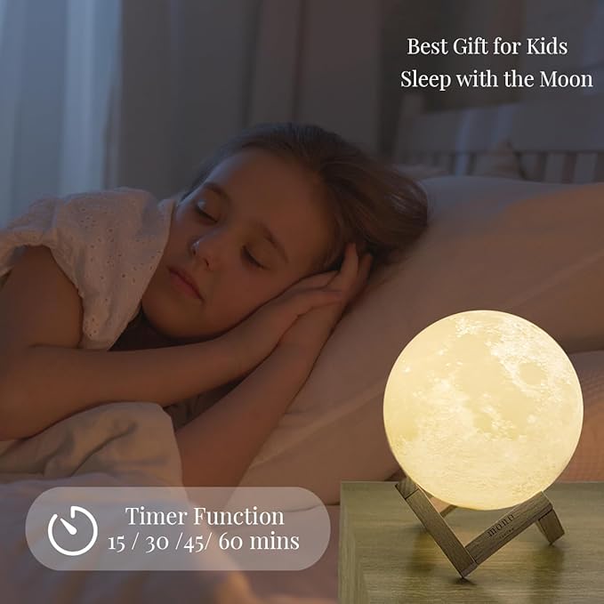 5.9 Inch Moon Lamp for Adults - 16 Color LED Light Up Moon Ball, Large Realistic 3D Night Light with Remote & Timer - Unique Thanksgiving & Christmas Gifts