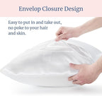 BEDELITE Satin Pillowcase for Hair and Skin, Super Soft Similar to Silk Pillow Cases 4 Pack with Envelope Closure, Cooling Pillowcases for Women Men (20"x26" Standard Size, White)