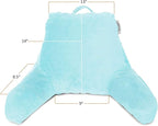 Clara Clark Reading Pillow for Kids & Teens with Shredded Memory Foam, Backrest Pillows for Reading, Watching, and Gaming, Use on The Couch, Bed, or Floor Adjustable Support, Washable Cover Light Blue