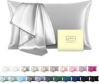Mulberry Silk Pillowcase for Hair and Skin Standard Size 20"X 26" Pillow Case with Hidden Zipper Soft Breathable Smooth Cooling Silk Pillow Covers for Sleeping (Silver Grey,Standard,1Pcs)