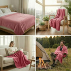 Fleece Blanket Full/Queen - 80x90 Inch Lightweight & Buttery-Soft Throw for Bed, Sofa, Camping | 300GSM Cloud-Touch Microfiber | Cozy Essentials for Travel & Movie Nights, (Dusty Rose)