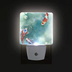 Plug in Night Light Japanese Koi Fish in The Pond Lamp Ultra-Slim, Cool-Touch Dusk to Dawn Sensor LED Nightlight Smart Light Automatically Lights for Kids Adults and Nursery Decor Night Light