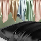 Mulberry Silk Pillow Cases King Size, Silk Pillowcase for Hair and Skin, Both Sides Natural Silk Satin Pillowcase for Sleeping Women with Zipper, Gifts for Women Men, Black