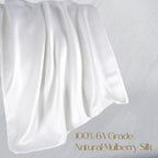 ZIMASILK 100% Pure Mulberry Silk Pillowcase for Hair and Skin,with Hidden Zipper,Both Side 19 Momme Silk, 1pc (Body 20"x54", White)