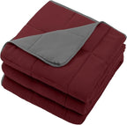 Weighted Blanket for Adults 12lbs, 48"x72", Twin Full Size Cooling Heavy Throw Blanket for 110-130lbs, Microfiber Soft Thick Big Blankets Weighted Comforter Gift for Sleeping, Red Grey