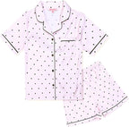 QPANCY Kids Satin Pajamas Sets Baby Boy Girl Button-Down Silk Sleepwear 2 Piece Short Sleeve Loungewear Clothes Set