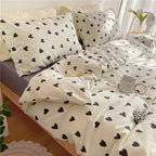 Nayoroom Black and White Heart Duvet Cover Queen Size Black Hearts Printed on White Bedding Set 3 Pcs Cute Kawaii Soft Breathable Microfiber Comforter Cover Valentine Gifts for Kids Girls