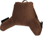 Clara Clark Reading Pillow for Kids & Teens with Shredded Memory Foam, Backrest Pillows for Reading, Watching, and Gaming, on Couch, Bed, Floor, Adjustable Support with Washable Cover Chocolate Brown