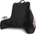 Clara Clark Reading Pillow with Shredded Memory Foam for Sitting Up in Bed and Couch, Back and Arms Adjustable Support for Adults & Teens Backrest Pillows for Reading, with Washable Cover Black