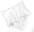 King Size Satin Pillowcase Set of 2 with Envelope Closure,White Silk Pillowcase for Hair and Skin (20x36)