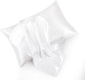 White King Size Satin Pillowcases Set of 2 for Hair and Skin,White Silk Pillowcase Breathable Pillowcase with Envelope Closure