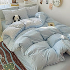 Nayoroom Gingham Duvet Cover King Size Reversible Blue Plaid Checkered Duvet Cover 3 Pieces Soft Breathable Washed Microfiber Girls Dorm Bedding Set for All Seasons
