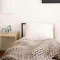 Nuzzie Original Knit Weighted Blanket- Breathable, Cooling, Hand Made Knit Throw Blanket for Sleep - Machine Washable, Stylish Decor Design (Taupe, Queen | 22lbs | 60"x80")