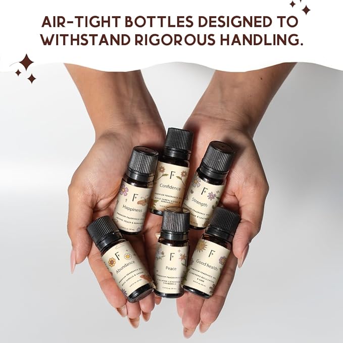 Folkulture Essential Oils Set for Diffuser | Manifestation & Mindfulness Aromatherapy | Set of 6 Calming Home Fragrance Oils - Sandalwood, Vanilla, Eucalyptus, Chamomile & More | 11:11 Make a Wish