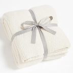 CYMULA Super Soft Knit Throw Blanket Twin Size Cream White-Lightweight Plush Fuzzy Fluffy Warm Cozy Blankets and Throws for Sofa Bed All Season Use
