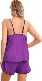 Girls & Women Silk Pajamas Set Satin Camisole Sleepwear 2 Piece Pjs, 3 Years - Women XXL