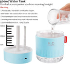 Portable Mini Cool Mist Humidifier, 500ml USB Personal Desktop Humidifier for Baby Bedroom Travel Office Home, Auto Shut-Off, 2 Mist Modes, Super Quiet, Blue