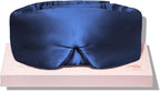 LitBear Silk Sleep Mask for Side Sleeper, Eye Mask Sleeping for Women Men 100% 22 Momme Pure Mulberry Silk, Face-Hugging Padded Eye Cover for Sleeping with Adjustable Band (Midnight Blue)