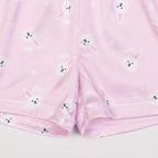 QPANCY Kids Satin Pajamas Sets Baby Boy Girl Button-Down Silk Sleepwear 2 Piece Short Sleeve Loungewear Clothes Set