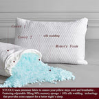 NTCOCO Shredded Memory Foam Bed Pillows for Sleeping Queen Size of 1, with Washable Removable Hypoallergenic Sleep Pillow for Back and Side Sleeper