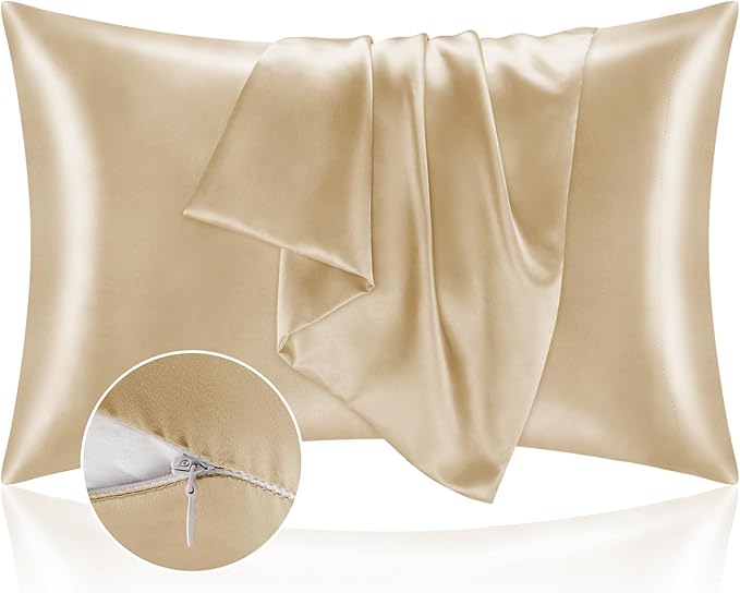 BEDELITE King Size Pillowcase Set of 2 with Zipper, Super Soft and Cooling Similar to Silk Pillow Cases, Gift for Women Men(20x40 Inches)