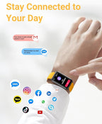 Amzhero Health Fitness Tracker with 24/7 Heart Rate, Blood Oxygen, Blood Pressure, Sleep Tracker, 5ATM Waterproof Activity Trackers with Step Tracker, Pedometer (S & L Bands Included)
