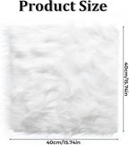 15.7" Nail Background for Pictures Small Faux Fur Rug White Fluffy Rug Nail Mat Small Area Rugs Mini Smalls Size White Photo Background for Nails Art Desktop Photography Jewelry