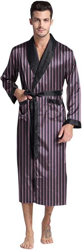Mens Silky Satin Robe