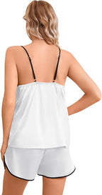 Girls & Women Silk Pajamas Set Satin Camisole Sleepwear 2 Piece Pjs, 3 Years - Women XXL