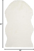 SAFAVIEH Faux Sheep Skin Collection 3' x 5' Ivory FSS115A Silken Glam 2.35-inch Thick Area Rug