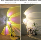NKU Sunset Floor Lamp Projector 5 Head Multi Head Floor Light with Replaceable Filters Ambient Mood Lighting for Bedroom, Living Room 72in Chrome Unique Modern Colorful Sunset Lamp with Halo Effect