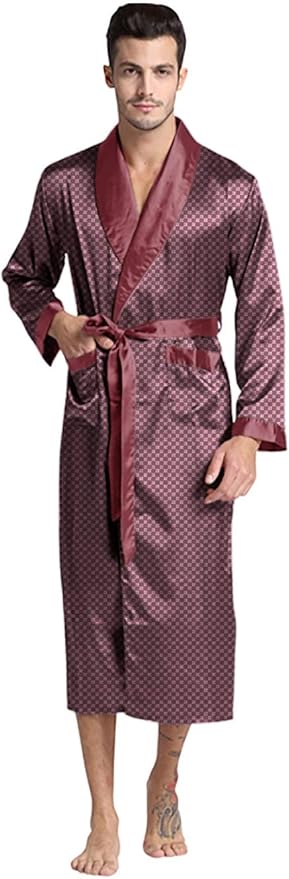 Mens Silky Satin Robe