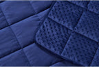 TONGDADA Minky Weighted Blanket | 40''x60'',7lbs | Cozy and Soft Minky Weighted Throw Blanket | Luxury Velvet with Premium Glass Beads | Navy Minky