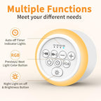 Soothing Sounds White Noise Machine Portable Sleep Machines with 30 Relaxing Sounds 12 Color Options 5 Adjustable Brightness 32 Volume Levels 4 Timer for Baby and Adult Perfect for Home Travel Office