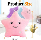 Kids Throw Pillows,LED Lights Star Throw Pillow Gifts for Child Birthday Teen Decorative Throw Pillows Cute Plush Toys Girls Doll Pink Throw Pillows for Couch Living/Bed Room Home Office