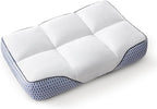 Glaciman Shredded Memory Foam Pillow for Side & Back Sleepers - Firm Ergonomic Pillow for Neck Pain Relief - Machine Washable, Breathable Cooling Mesh Gusset, Queen/Standard (15"x25"x4"), Pack of 1
