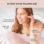 Kitsch Satin Pillowcase with Zipper for Hair & Skin - Softer Than Silk Pillow Cases, Smooth Cooling Satin Pillow Case, Wrinkle-Free, Machine Washable, King Size Satin Pillow Case 19x36 - Blush, 2pcs